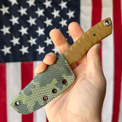 Maximus Knives Mamba Hybrid 3" Fixed Blade – Rock Textured G10, 80CrV2, Sabre Grind Reverse Tanto – Made in USA (MK-HYBRID)