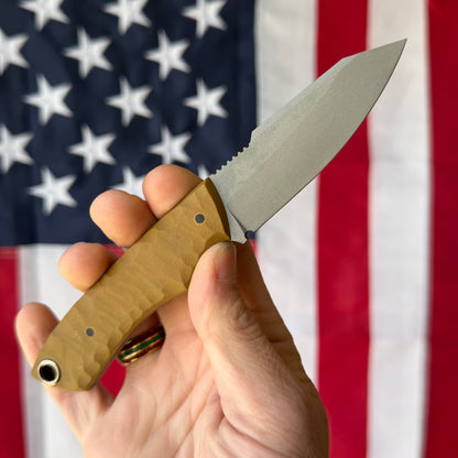 Maximus Knives Mamba Hybrid 3" Fixed Blade – Rock Textured G10, 80CrV2, Sabre Grind Reverse Tanto – Made in USA (MK-HYBRID)