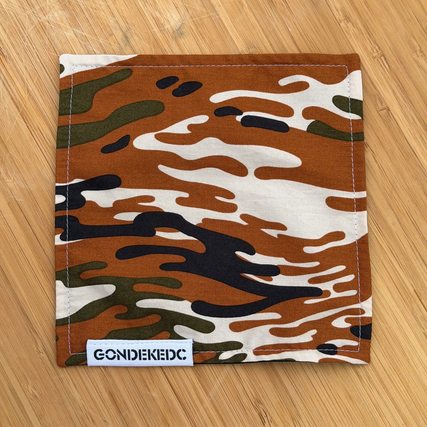 GondekEDC Orange Camo Days Hamilton Hank 7x7 – Cotton & Microfiber Handkerchief – Made in USA
