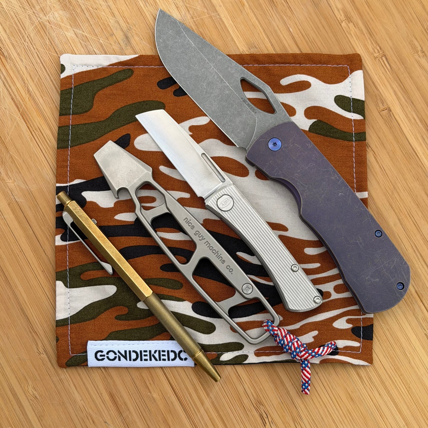GondekEDC Orange Camo Days Hamilton Hank 7x7 – Cotton & Microfiber Handkerchief – Made in USA