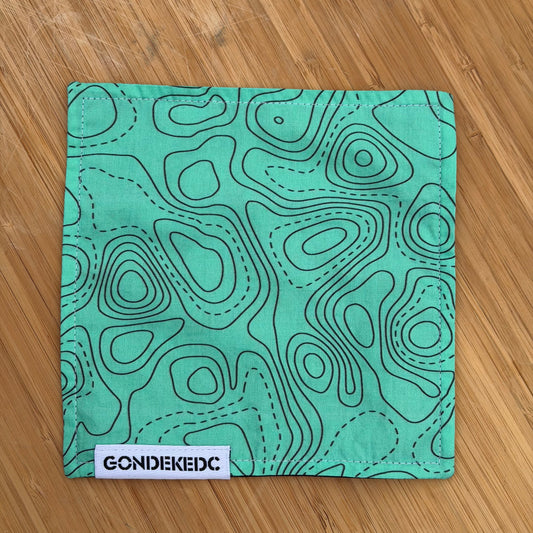 GondekEDC Topo 2.0 Teal Green Hamilton Hank 7x7 – Cotton & Microfiber Handkerchief – Made in USA
