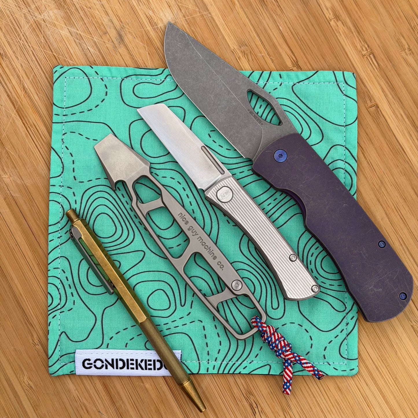 GondekEDC Topo 2.0 Teal Green Hamilton Hank 7x7 – Cotton & Microfiber Handkerchief – Made in USA