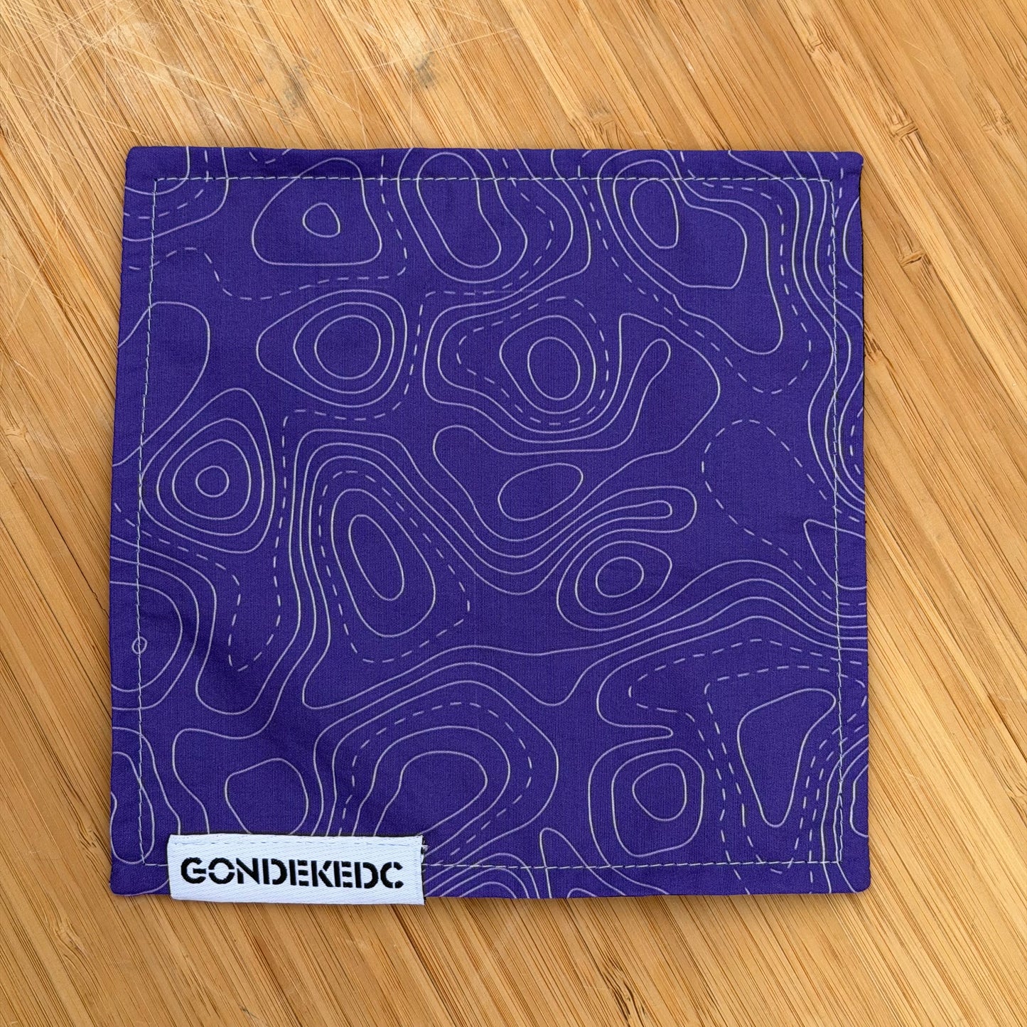 GondekEDC Topo 2.0 Purple Hamilton Hank 7x7 – Cotton & Microfiber Handkerchief – Made in USA