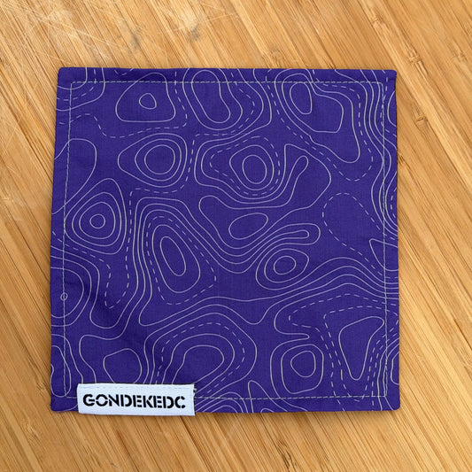 GondekEDC Topo 2.0 Purple Hamilton Hank 7x7 – Cotton & Microfiber Handkerchief – Made in USA