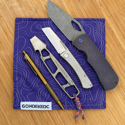 GondekEDC Topo 2.0 Purple Hamilton Hank 7x7 – Cotton & Microfiber Handkerchief – Made in USA