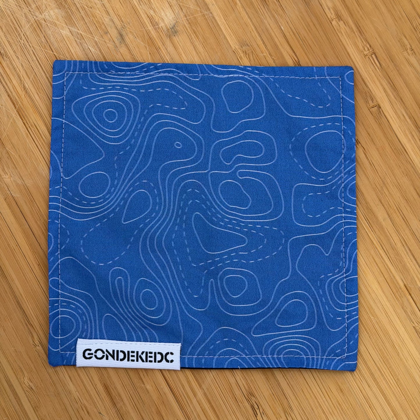 GondekEDC Topo 2.0 Blue Hamilton Hank 7x7 – Cotton & Microfiber Handkerchief – Made in USA
