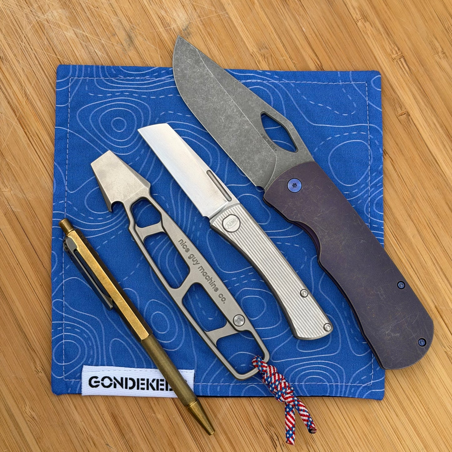 GondekEDC Topo 2.0 Blue Hamilton Hank 7x7 – Cotton & Microfiber Handkerchief – Made in USA