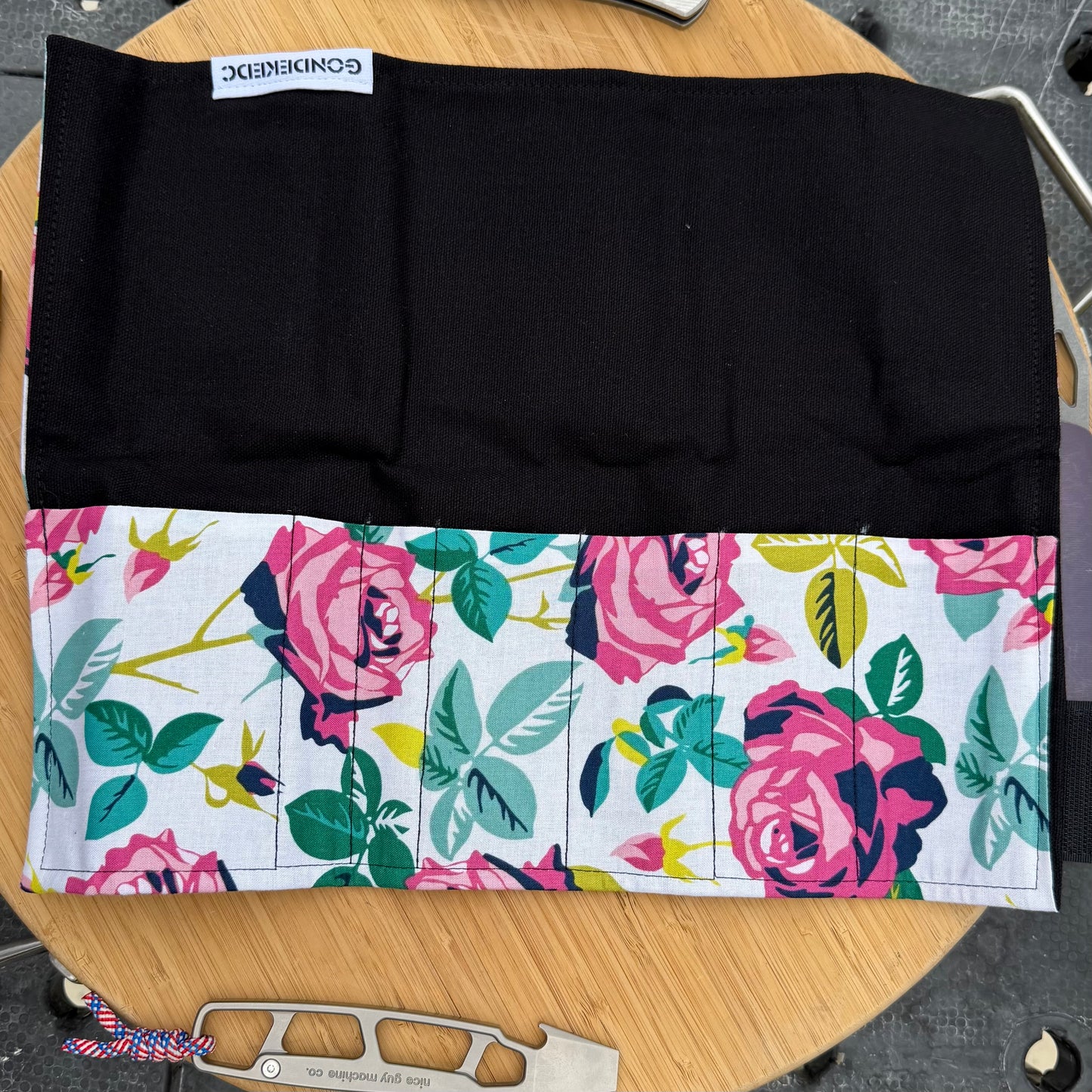 GondekEDC Pop Rose EDC Gear Roll – 7-Pocket Handmade Organizer – Made in USA