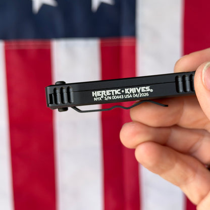 Heretic NYX Tanto OTF Knife – 3.62” MagnaCut, 2-Tone Black Tactical, All Black Hardware – Made in USA (H015-10A-T)
