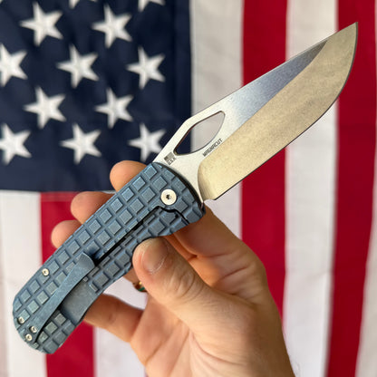 McNees Dixon 3.75″ Knife – Frag Blue Titanium, MagnaCut Satin Blade, Frame Lock – Made in USA (2356)