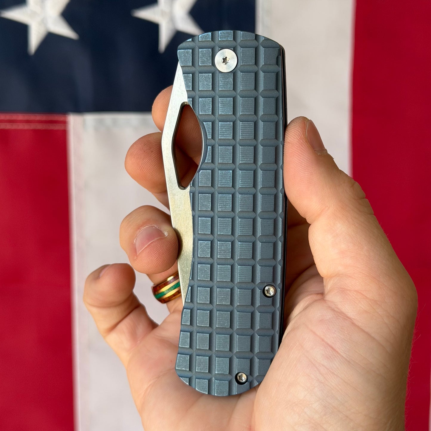 McNees Dixon 3.75″ Knife – Frag Blue Titanium, MagnaCut Satin Blade, Frame Lock – Made in USA (2356)