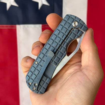 McNees Dixon 3.75″ Knife – Frag Blue Titanium, MagnaCut Satin Blade, Frame Lock – Made in USA (2356)