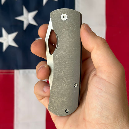 McNees Dixon Frame Lock Knife, Titanium, Satin MagnaCut Blade & Satin Hardware – Made in USA (2325)