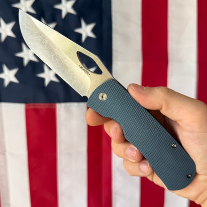 McNees Dixon 3.75″ Knife – Diamond Blue Titanium, MagnaCut Satin Blade, Frame Lock – Made in USA (2460)