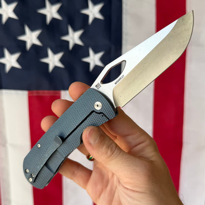 McNees Dixon 3.75″ Knife – Diamond Blue Titanium, MagnaCut Satin Blade, Frame Lock – Made in USA (2460)
