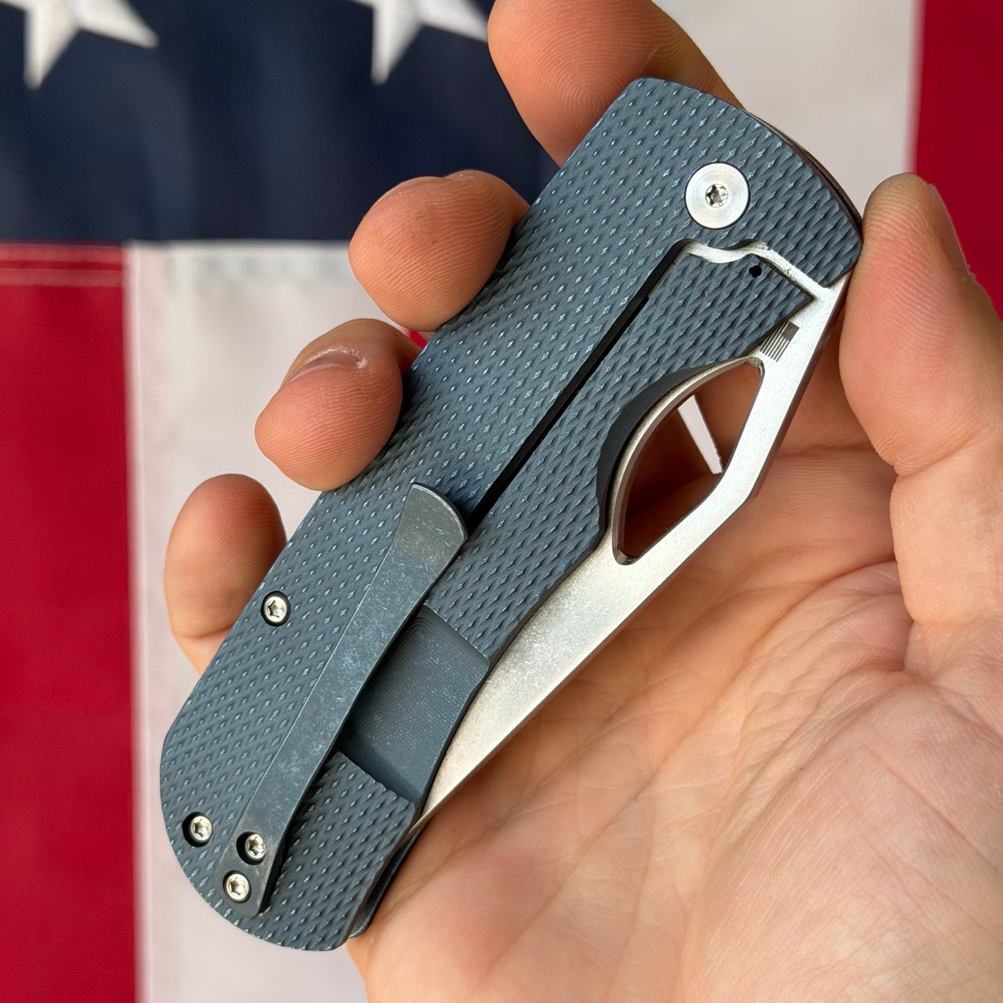 McNees Dixon 3.75″ Knife – Diamond Blue Titanium, MagnaCut Satin Blade, Frame Lock – Made in USA (2460)