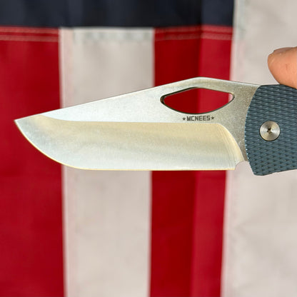 McNees Dixon 3.75″ Knife – Diamond Blue Titanium, MagnaCut Satin Blade, Frame Lock – Made in USA (2460)
