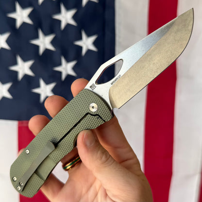McNees Dixon 3.75″ Knife – Diamond Green/Bronze Titanium, MagnaCut Satin Blade, Frame Lock – Made in USA (2461)