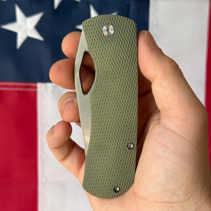 McNees Dixon 3.75″ Knife – Diamond Green/Bronze Titanium, MagnaCut Satin Blade, Frame Lock – Made in USA (2461)