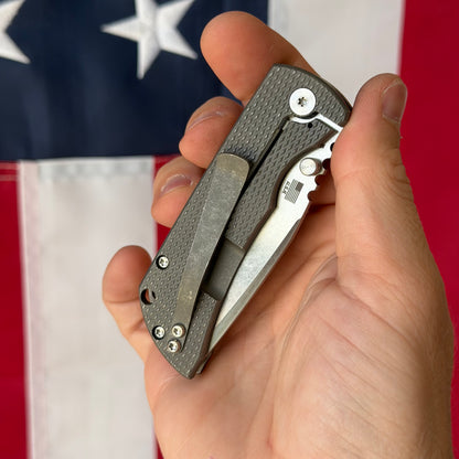McNees PM MAC2 3″ Knife – Diamond Titanium, MagnaCut Satin Blade, Frame Lock – Made in USA (2535)