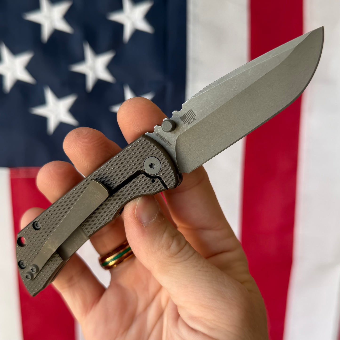McNees PM MAC2 3″ Knife – Diamond Bronze Titanium, MagnaCut Stonewash Blade, Frame Lock – Made in USA (2501)