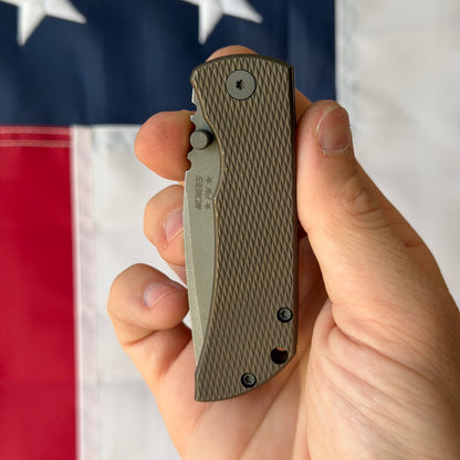 McNees PM MAC2 3″ Knife – Diamond Bronze Titanium, MagnaCut Stonewash Blade, Frame Lock – Made in USA (2501)