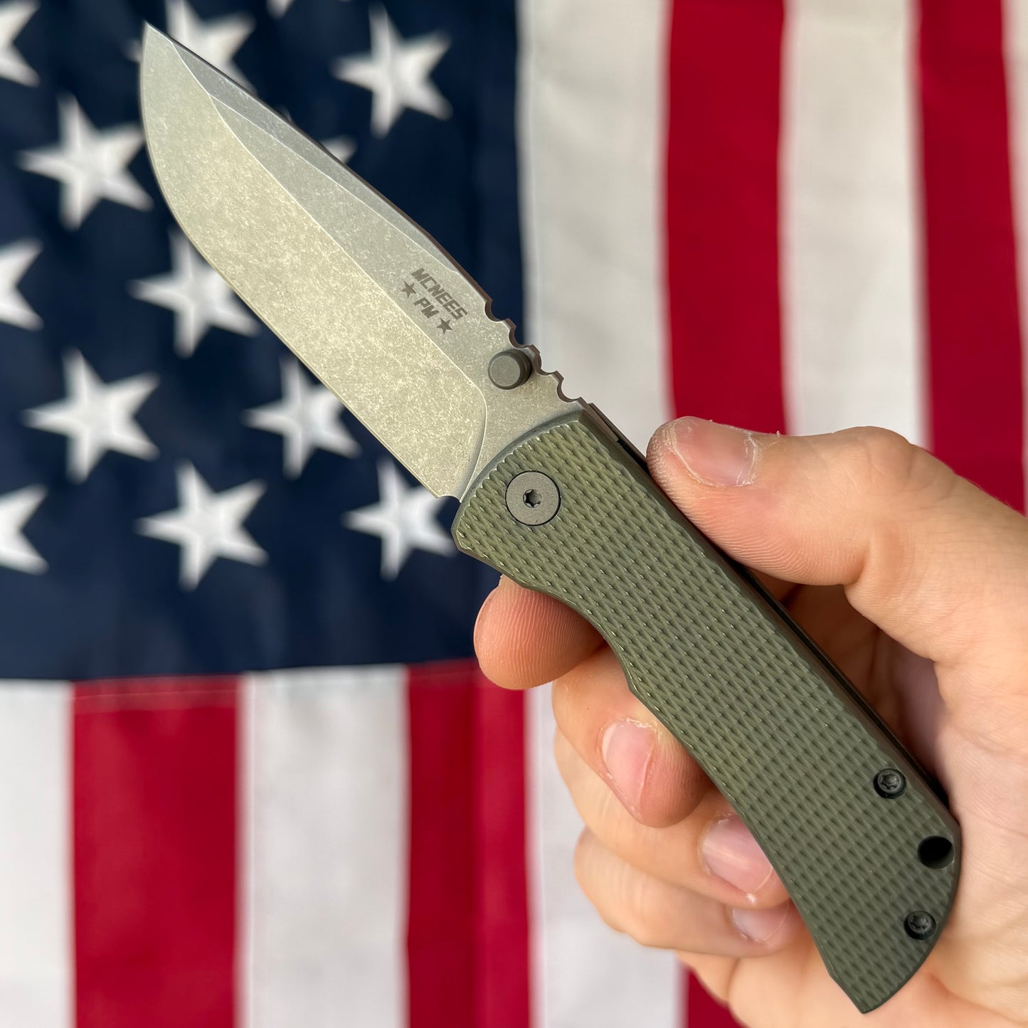 McNees PM MAC2 3″ Knife – Diamond Green Titanium, MagnaCut Stonewash Blade, Frame Lock – Made in USA (2512)