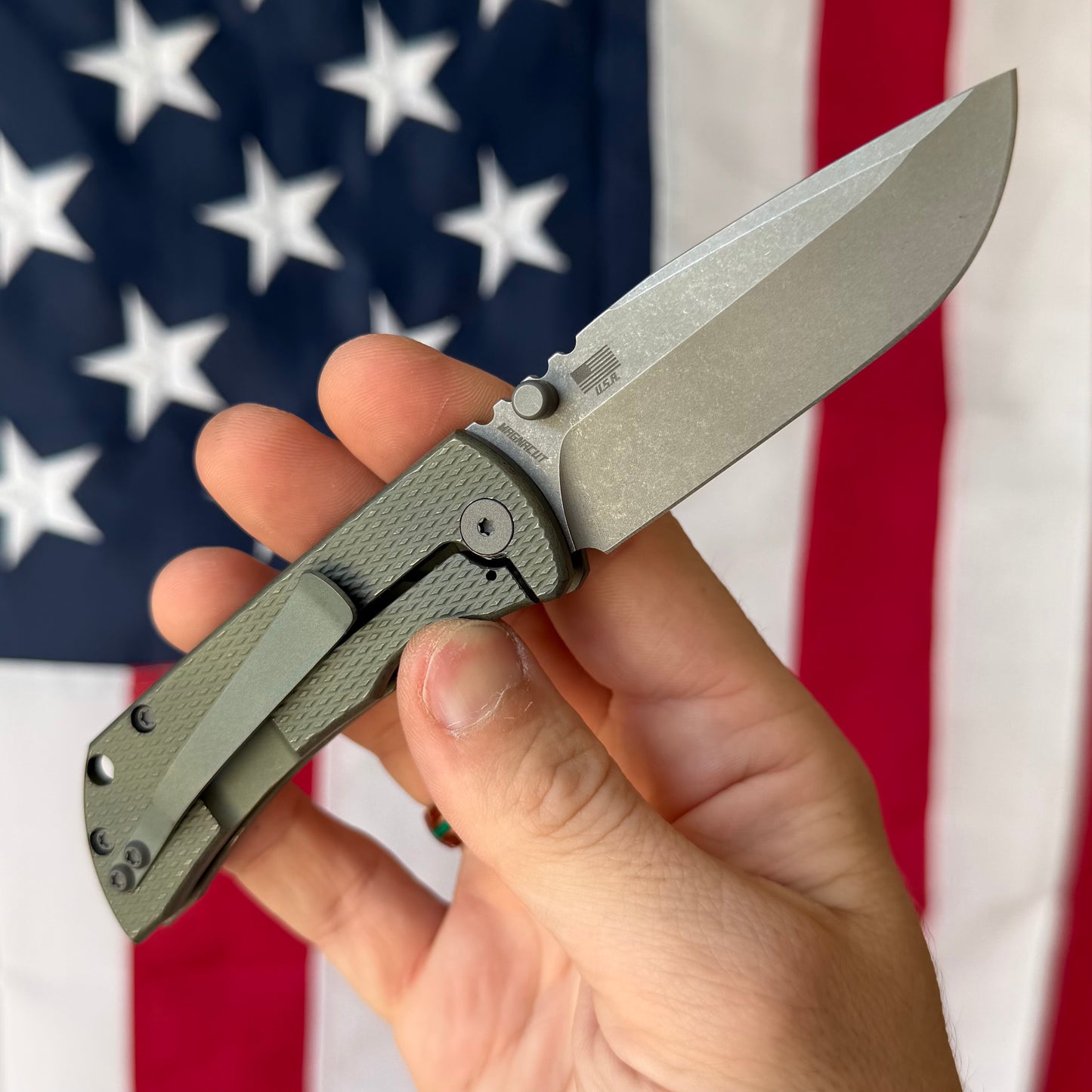 McNees PM MAC2 3″ Knife – Diamond Green Titanium, MagnaCut Stonewash Blade, Frame Lock – Made in USA (2512)