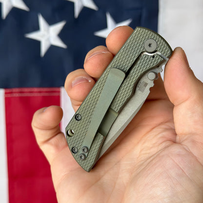 McNees PM MAC2 3″ Knife – Diamond Green Titanium, MagnaCut Stonewash Blade, Frame Lock – Made in USA (2512)