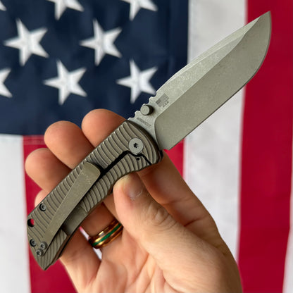 McNees PM MAC2 3″ Knife – Swerve Bronze Titanium, MagnaCut Stonewash Blade, Frame Lock – Made in USA (2497)