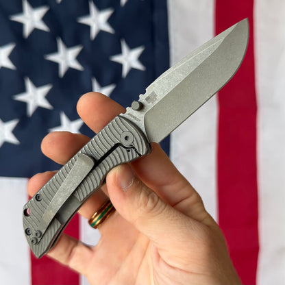 McNees PM MAC2 3″ Knife – Swerve Titanium, MagnaCut Stonewash Blade, Frame Lock – Made in USA (2496)