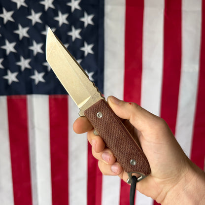 The Back Door: Used – Dauntless Manufacturing The Hiker 3.5" Tanto Fixed Blade, 20CV, Micarta, Kydex Sheath – BS ATL 2023 Exclusive – Made in USA