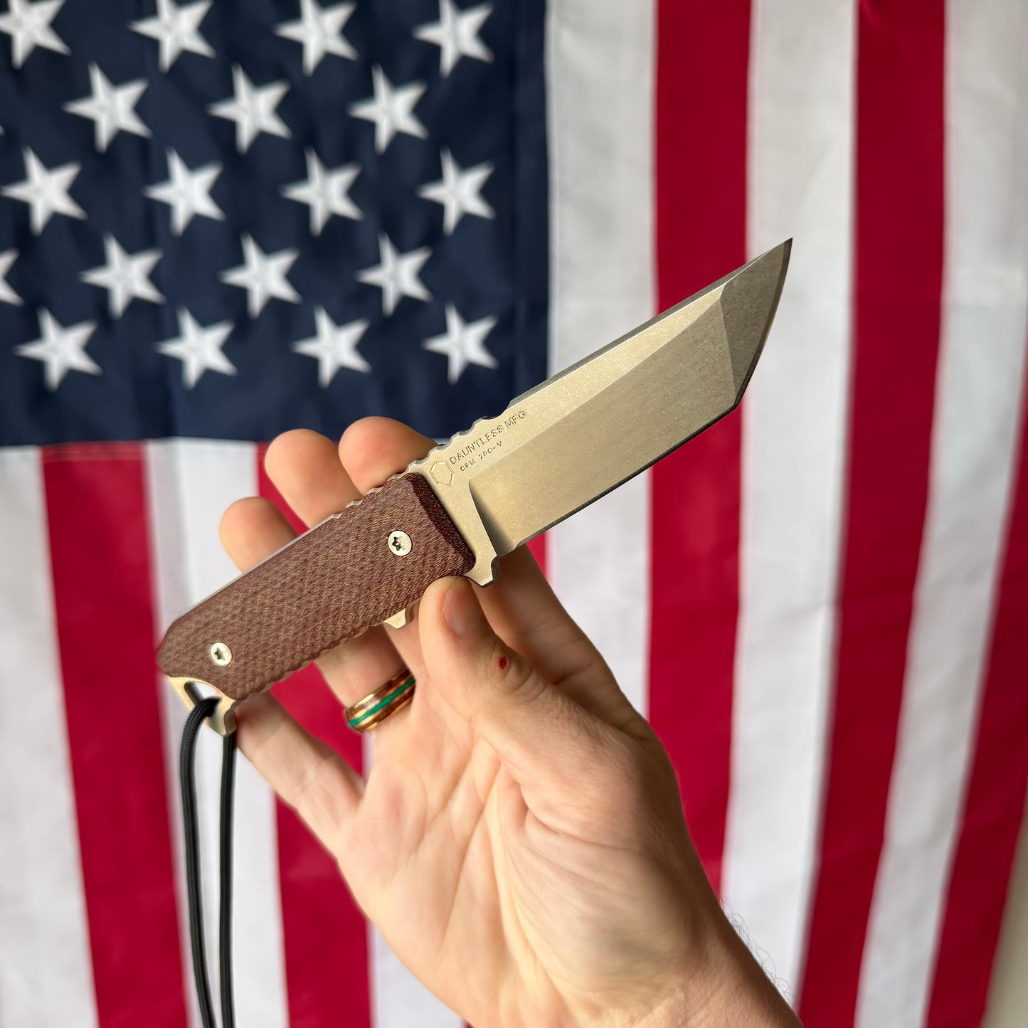 The Back Door: Used – Dauntless Manufacturing The Hiker 3.5" Tanto Fixed Blade, 20CV, Micarta, Kydex Sheath – BS ATL 2023 Exclusive – Made in USA