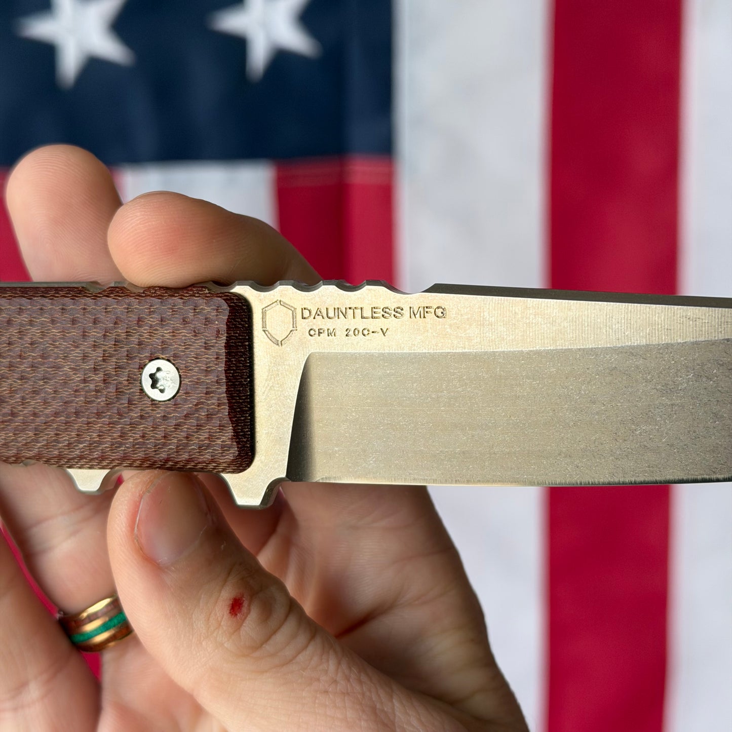The Back Door: Used – Dauntless Manufacturing The Hiker 3.5" Tanto Fixed Blade, 20CV, Micarta, Kydex Sheath – BS ATL 2023 Exclusive – Made in USA