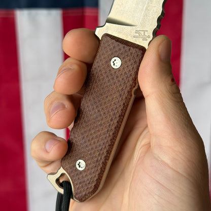 The Back Door: Used – Dauntless Manufacturing The Hiker 3.5" Tanto Fixed Blade, 20CV, Micarta, Kydex Sheath – BS ATL 2023 Exclusive – Made in USA