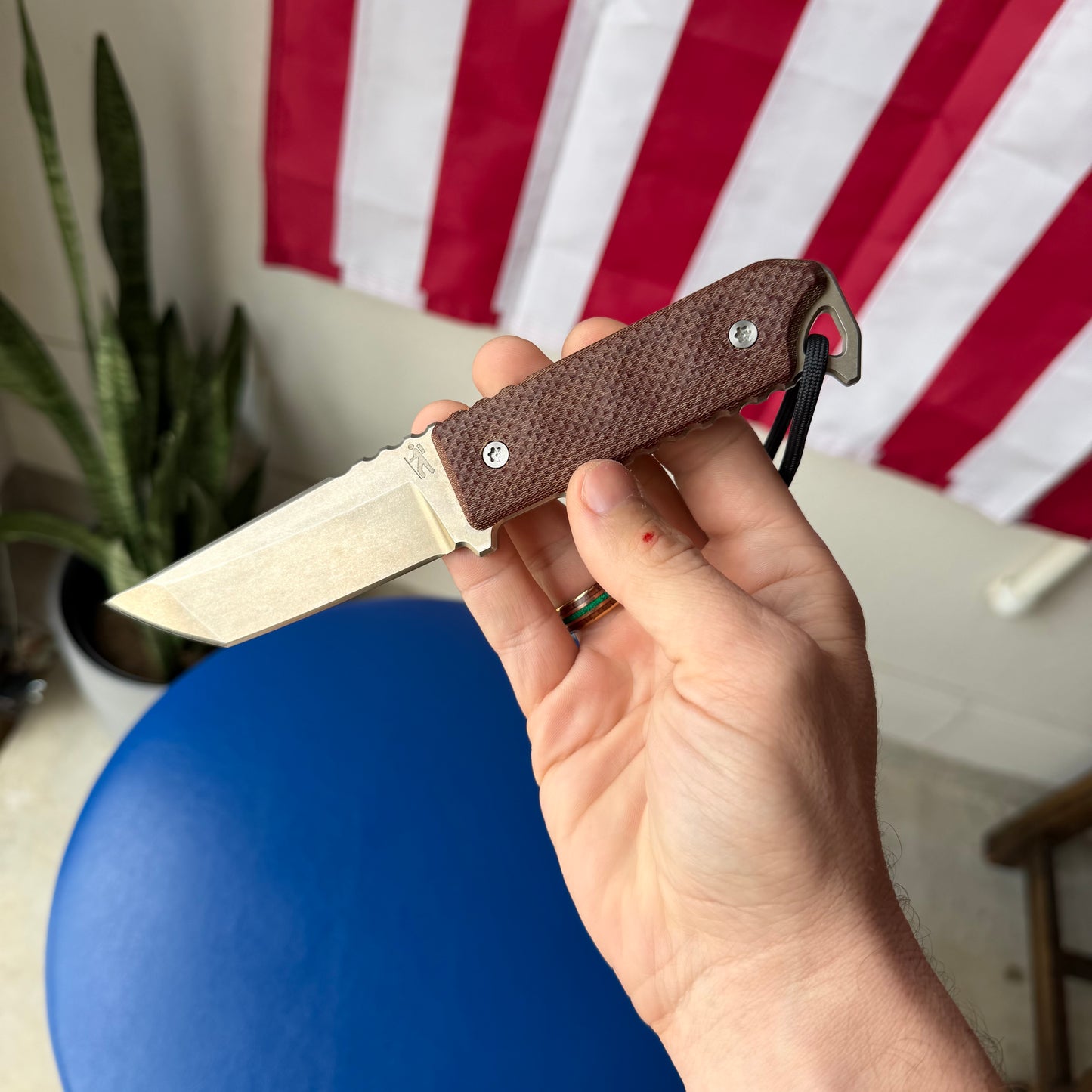 The Back Door: Used – Dauntless Manufacturing The Hiker 3.5" Tanto Fixed Blade, 20CV, Micarta, Kydex Sheath – BS ATL 2023 Exclusive – Made in USA