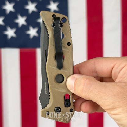 The Back Door: Benchmade Auto Adamas - 3.78" CPM-CruWear, Desert Tan G10, Auto-AXIS - Made in USA (2750GY-3) (Trade In)