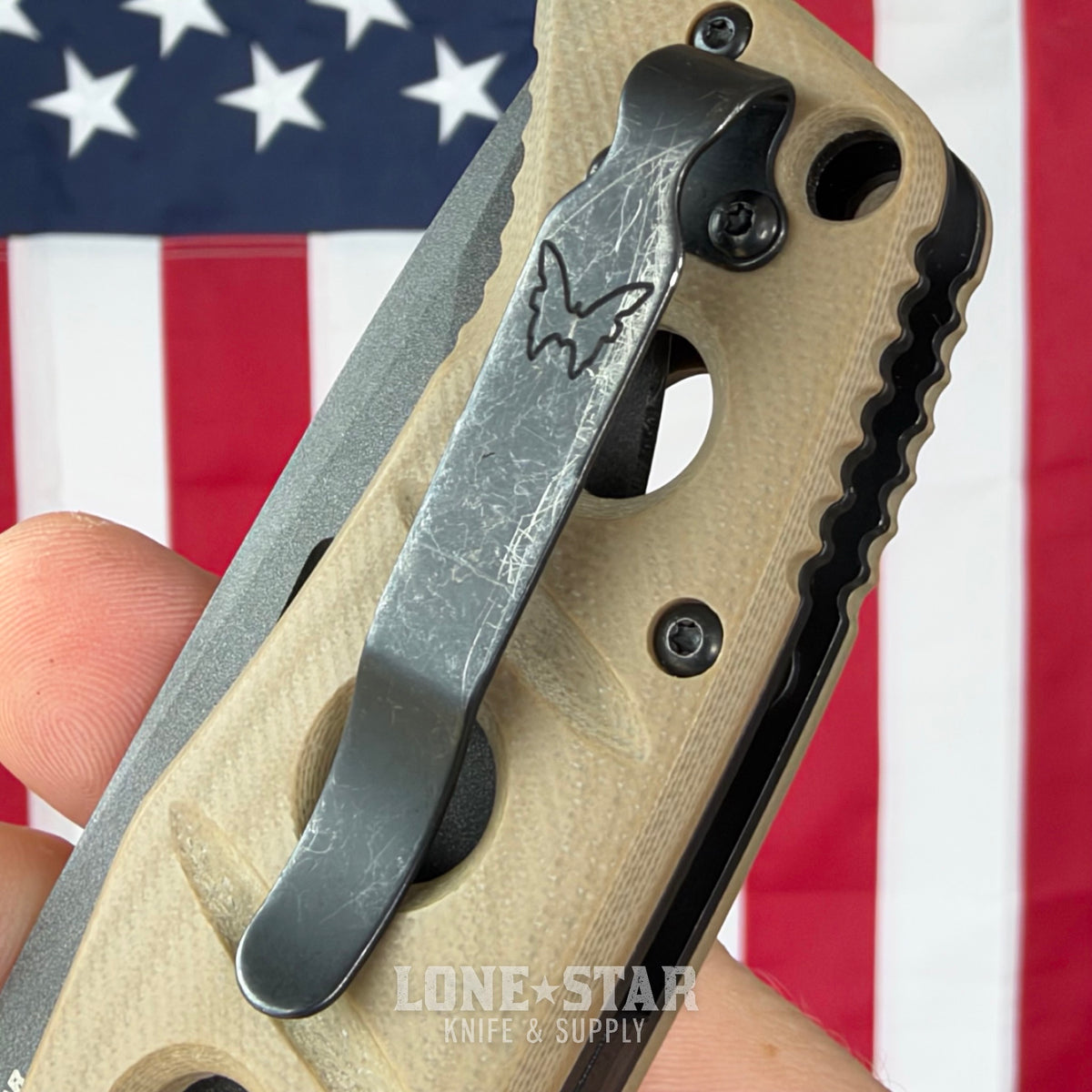 The Back Door: Benchmade Auto Adamas - 3.78" CPM-CruWear, Desert Tan G10, Auto-AXIS - Made in USA (2750GY-3) (Trade In)
