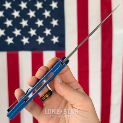 The Back Door: Pro-Tech Godfather Left Hand - Battle Worn Blue, Automatic - Made in USA (926-LHAWBW) (Trade In)