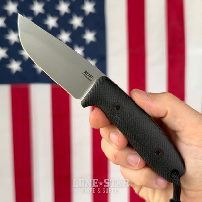 The Back Door: Reiff Knives Circadian - 3.28" CPM MagnaCut, Canvas Micarta, Leather Sheath with Ulticlip - Made in USA (Trade In)