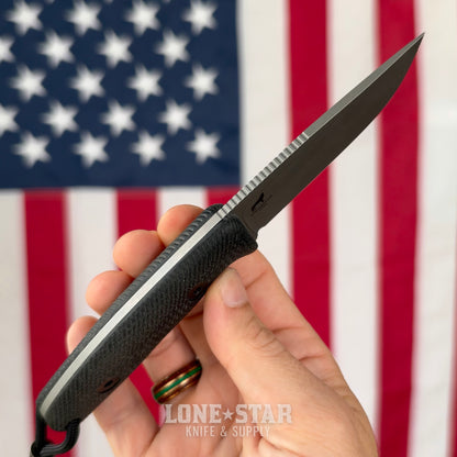The Back Door: Reiff Knives Circadian - 3.28" CPM MagnaCut, Canvas Micarta, Leather Sheath with Ulticlip - Made in USA (Trade In)