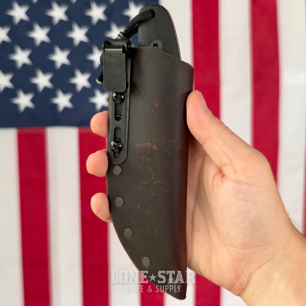 The Back Door: Reiff Knives Circadian - 3.28" CPM MagnaCut, Canvas Micarta, Leather Sheath with Ulticlip - Made in USA (Trade In)
