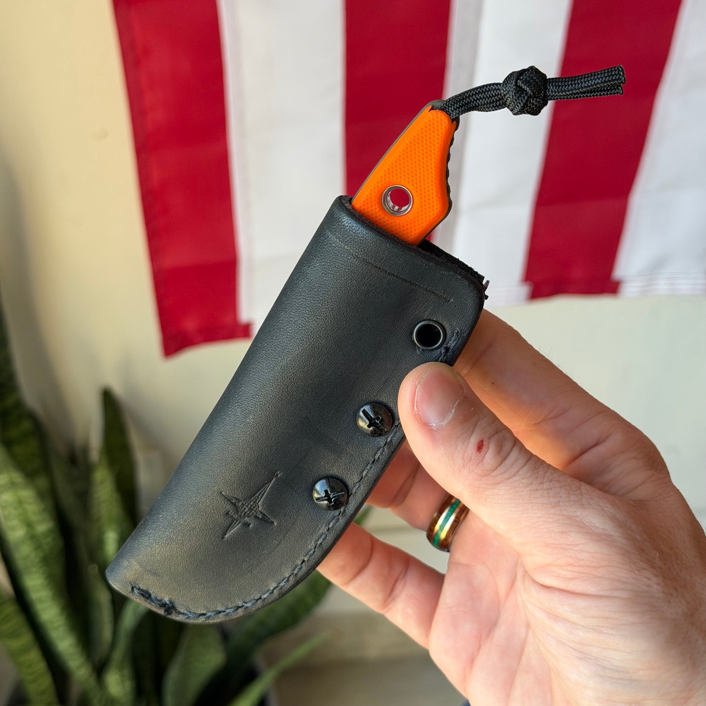 Heretic Kobold Bowie 2.8" Fixed Blade – OD Green Blade, Orange G10, MagnaCut – Made in USA (H065-18A-OG-G10)