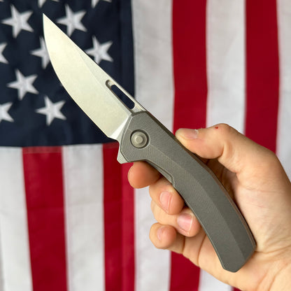The Back Door: Tactile Knife Co. Archer Knife - Feathered Titanium Scales, MagnaCut 63–64 HRC - Made in USA (DOB 2/07/2024) (Used)