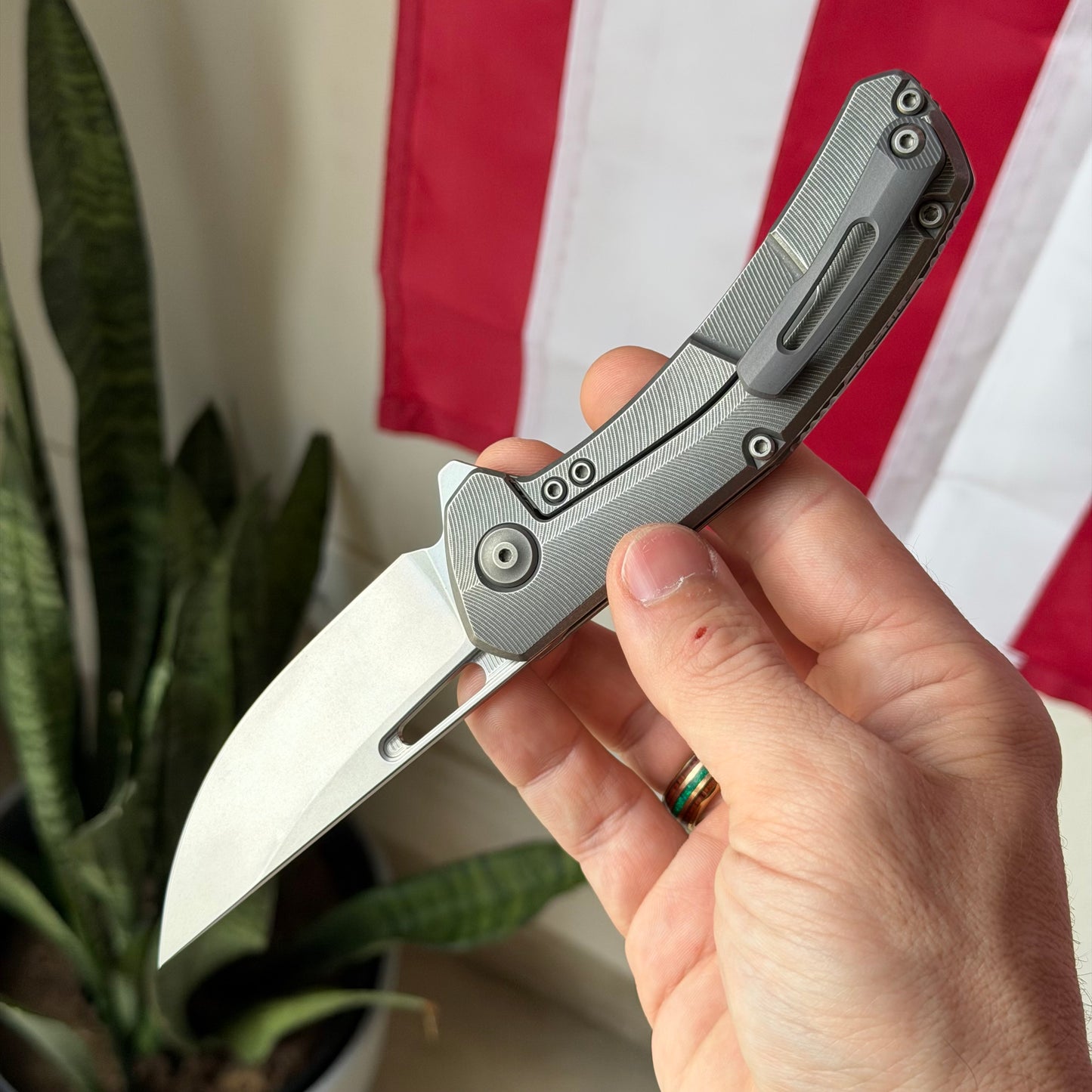 The Back Door: Tactile Knife Co. Archer Knife - Feathered Titanium Scales, MagnaCut 63–64 HRC - Made in USA (DOB 2/07/2024) (Used)