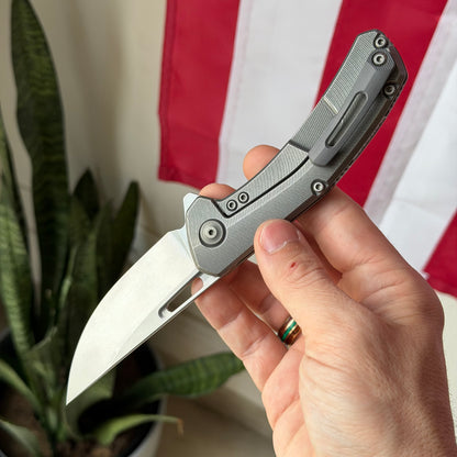 The Back Door: Tactile Knife Co. Archer Knife - Feathered Titanium Scales, MagnaCut 63–64 HRC - Made in USA (DOB 2/07/2024) (Used)