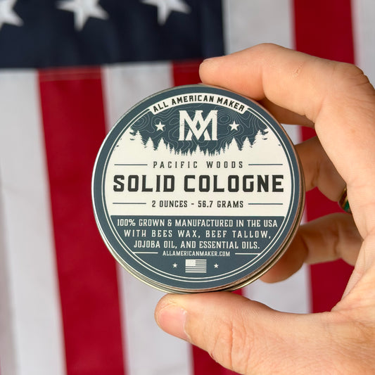 All American Maker Pacific Woods Solid Cologne 2oz – Made in USA