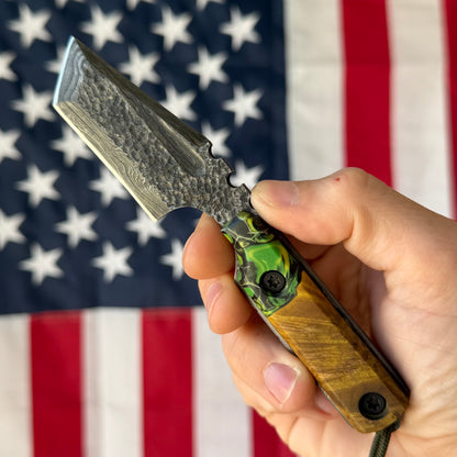 Severed Metal Works Zealot Fixed Blade – 2.5” Tanto Blade, 80CrV2 Steel, Micarta Scales – Made in USA
