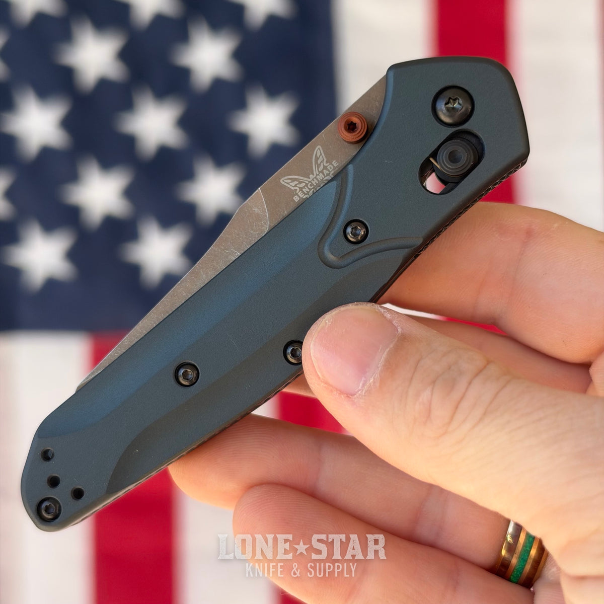 The Back Door: Benchmade Osborne - S90V Reverse Tanto, Taiga Green Aluminum - Made in USA (940FE-2601) (Trade In)