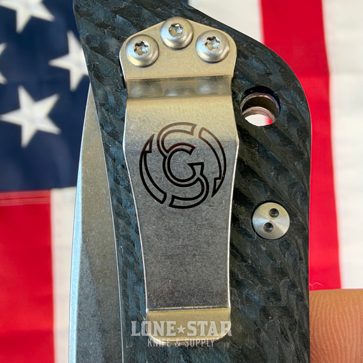 The Back Door: Southern Grind Spider Monkey - Black Carbon Fiber, 3.25" CPM-S35VN Satin Drop Point - Made in USA (SG06030008) (Trade In)